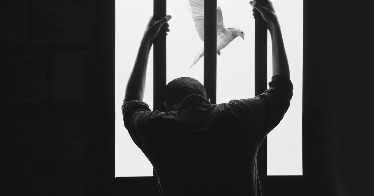 A man in behind bars from the post Relationships shouldn't feel like a life sentence